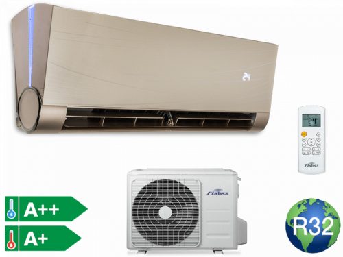 Fisher Art FSAUIF-Art-93AE3 / FSOAIF-Art-93AE3 G Arany  oldalfali split klíma szett. 2.64 kW  (FSAUIF-Art-93AE3 /  FSOAIF-ART-93AE3) Raktáron.
