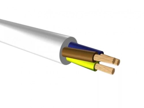 Villanyvezeték 3x2,5mm (MT) fehér pvc szigetelésű sodrott réz A208030025  ( 100m / tekercs )
