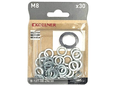 M8 rugós alátét horganyzott B-127-08-ZN/30  ( 64402 30db / Bliszter  )  