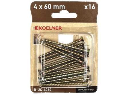 Fa Forgácslap csavar 4 x 40 mm. 51641  B-UC-4040. ( 22 db / Bliszter, 22 db / dob ) 