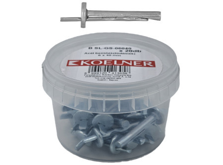 Acél beütőék ( födémek- falak )  60270  B-SL-GS-06040 6 x 40 mm ( 20db / doboz )