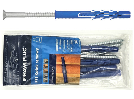 Prémium dűbelcsavar 64609  R-S11-FF1N10L120 / 6.  ( 10 x 120 mm ) süllyedt.peremű dűbel,sülly.fejű csavarral ( TORX )  ( 4 db / csomag ) 