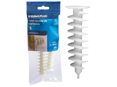 Csavarmenetes Polisztirol dűbel 80 mm-es TORX-40  64617   R-S11-ISOPLUG80/4.   ( 4 db / csomag ) 
