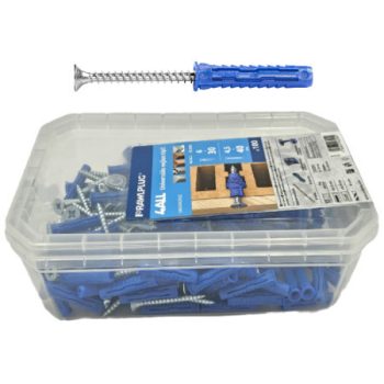    Műanyag kék tipli + csavar  Nylon dübel 4ALL 6x30mm+Süllyf. csavar  64692  R-SL11-4ALL-06+4540 …. 4ALL. 4,5 x 40 mm (100 db / csom )