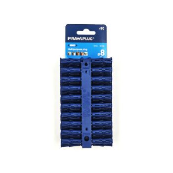   Univerzális, minden anyaghoz alkalmas KÉK műanyag tipli törhető bliszterben  06230. R-U1-BLU-80-C. 8 x 32 mm  ( 80 db / bliszter )
