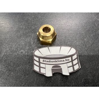   Rézcső hollander 6-10mm  (RÖGZÍTŐ ANYA) 3/8"-10 mm belsőmenet  (1/4"-6 mm-es furattal)