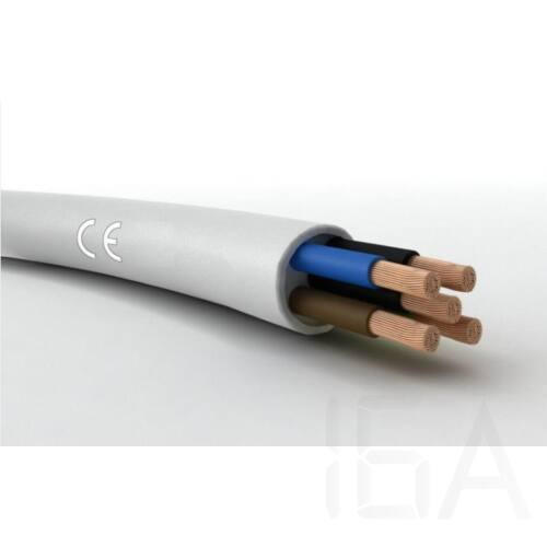 Villanyvezeték 5x1,5mm (MT) fehér pvc szigetelésű sodrott réz A208050015  ( 100m / tekercs )